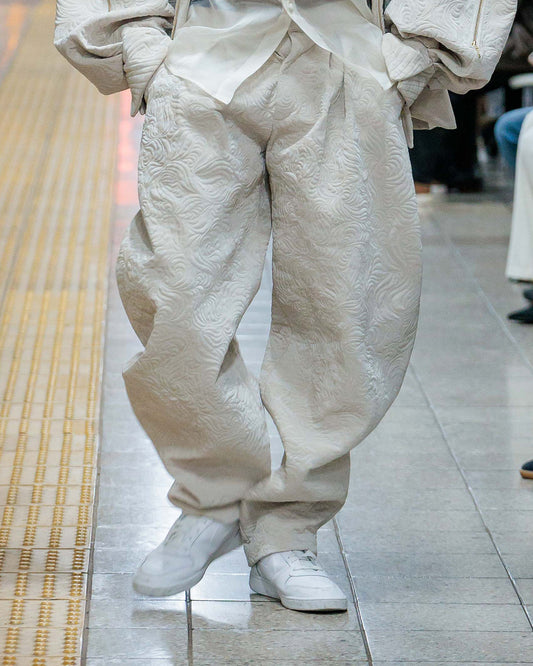 Quilted Pleated Round Pants