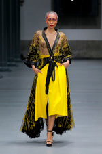 Load image into Gallery viewer, Black &amp; Yellow Lace Orion Kimono
