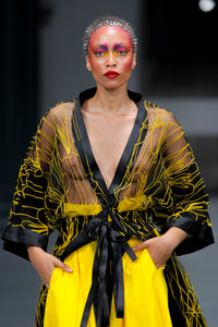 Black & Yellow Lace Orion Kimono